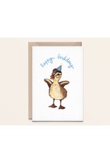 Kathings Wenskaart - Duckling, Happy Birthday - Dubbele kaart + Envelop