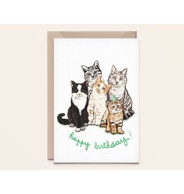 Kathings Wenskaart - Cat group - Dubbele kaart + Envelop