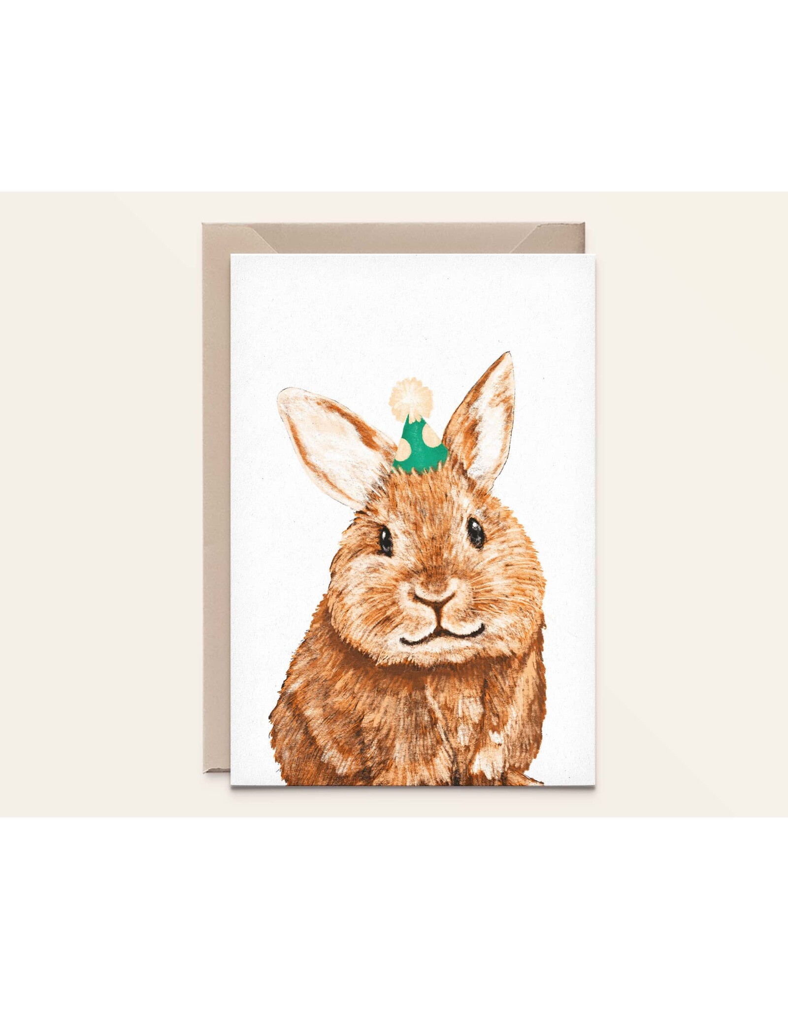 Kathings Wenskaart - Konijn, Rabbit Big - Dubbele kaart + Envelop