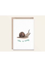 Kathings Wenskaart - Slak, Take it easy - Dubbele kaart + Envelop