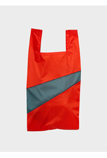 Susan Bijl Shopping bag M, Red Alert & Pine - 27 x 55 x 18 cm
