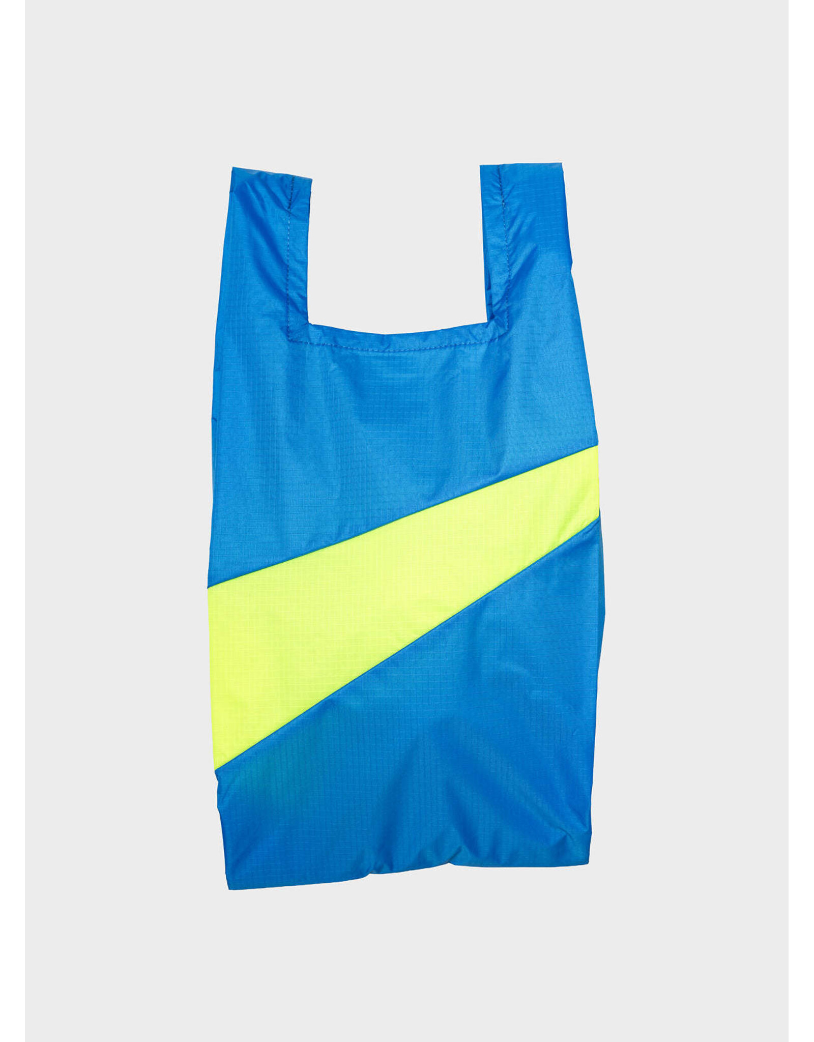 Susan Bijl Shopping bag M, Wave & Fluo Yellow - 27 x 55 x 18 cm