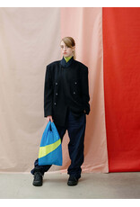 Susan Bijl Shopping bag M, Wave & Fluo Yellow - 27 x 55 x 18 cm