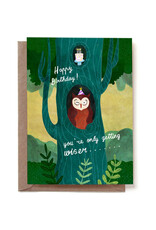 Reddish Design Wenskaart - Wise Owl - Dubbele kaart + Envelop