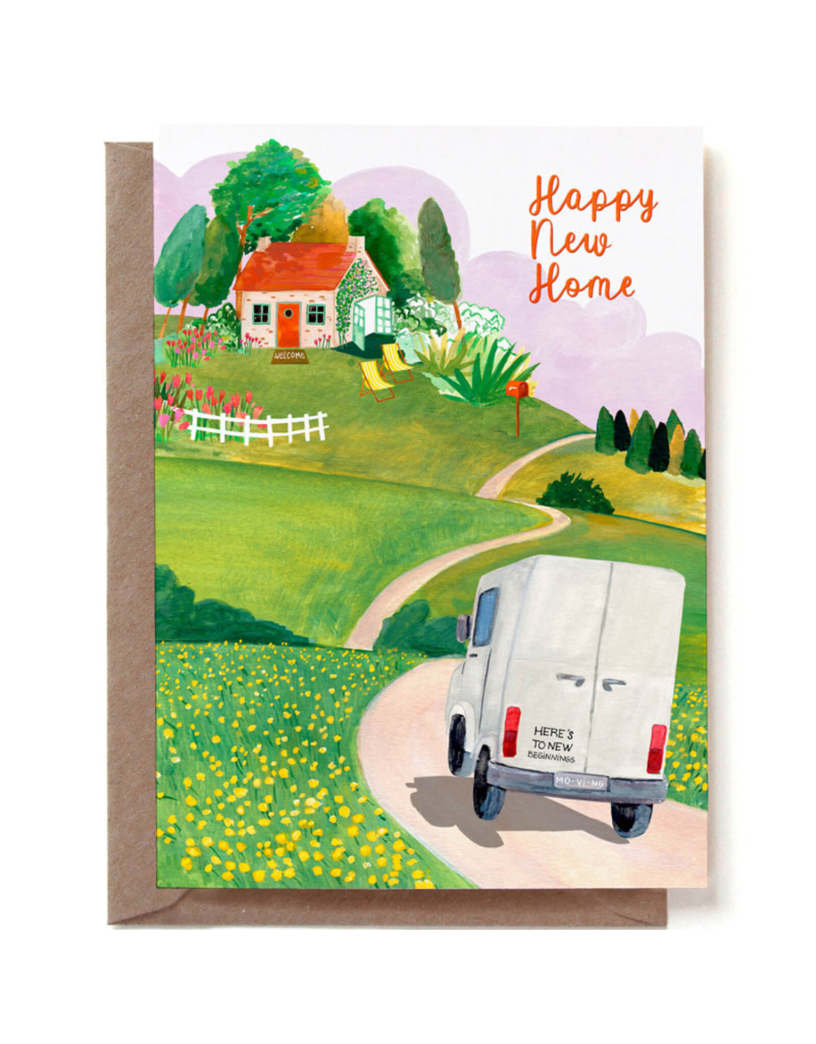 Reddish Design Wenskaart - New Home Countryhouse - Dubbele kaart + Envelop
