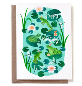 Reddish Design Wenskaart - Hoppy Frogs Bday - Dubbele kaart + Envelop
