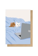 East End Wenskaart - Catflix - Dubbele kaart + Envelop