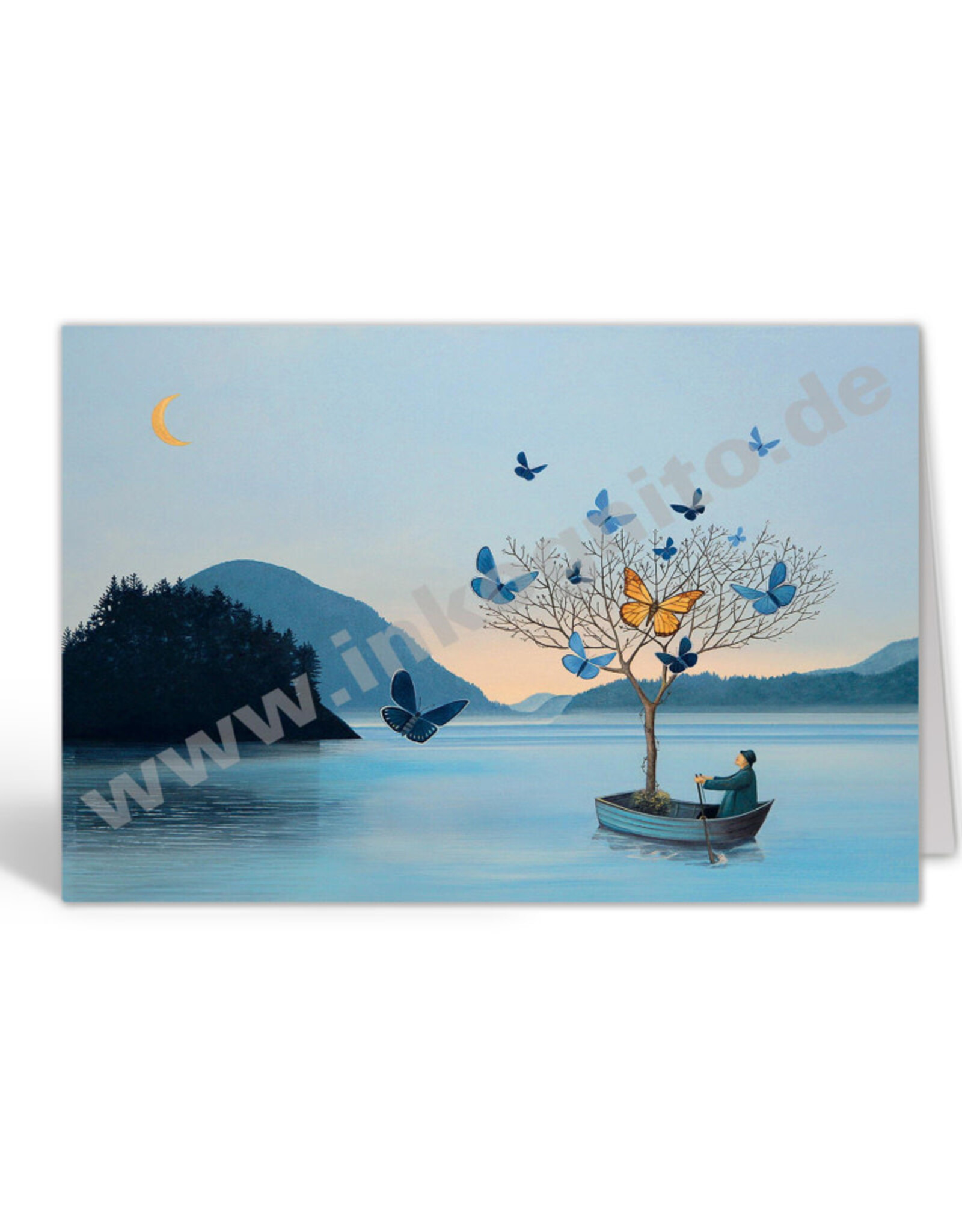 Inkognito Wenskaart - A Monarch Journey - Dubbele kaart + Envelop