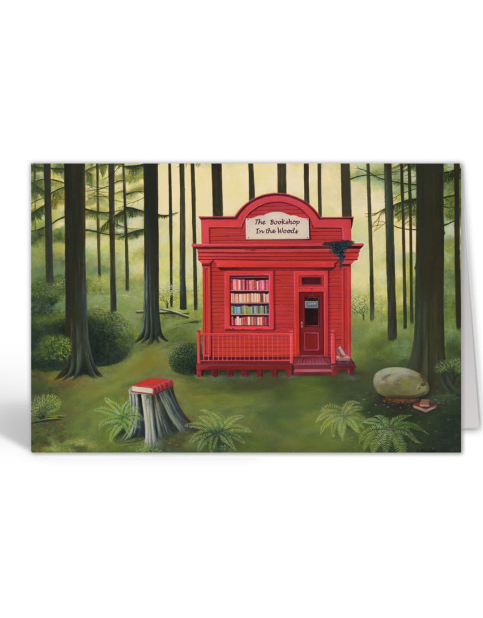 Inkognito Wenskaart - Bookshop in the Woods - Dubbele kaart + Envelop