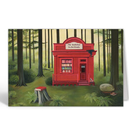 Inkognito Wenskaart - Bookshop in the Woods - Dubbele kaart + Envelop