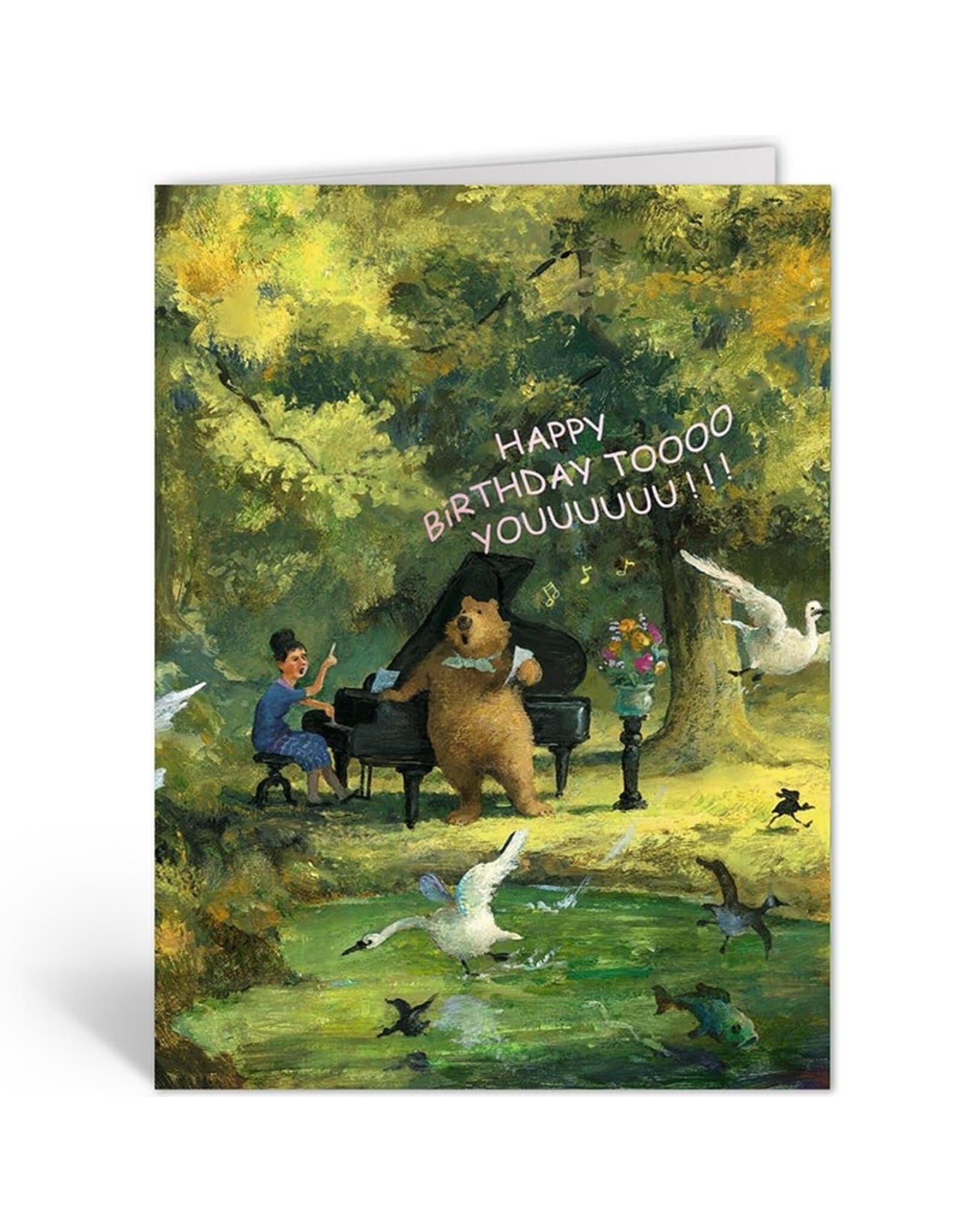 Inkognito Wenskaart - Beer, Happy Birhtday - Dubbele kaart + Envelop