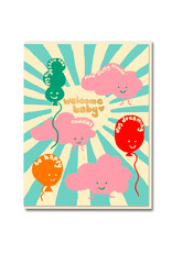 Emma Cooter Draws Wenskaart - Baby Clouds - Dubbele kaart + Envelop