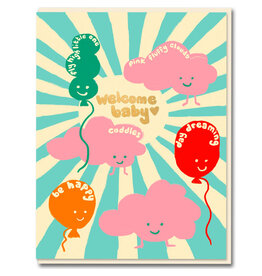 Emma Cooter Draws Wenskaart - Baby Clouds - Dubbele kaart + Envelop