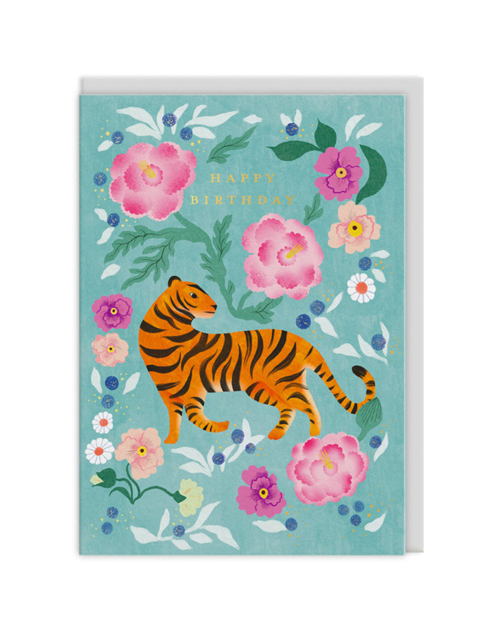 Ohh Deer Wenskaart - Tiger Bloom - Dubbele kaart + Envelop