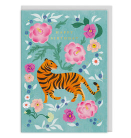 Ohh Deer Wenskaart - Tiger Bloom - Dubbele kaart + Envelop