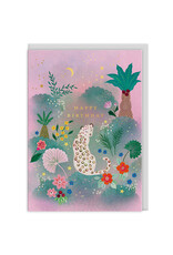 Ohh Deer Wenskaart - Tropical Leopard - Dubbele kaart + Envelop