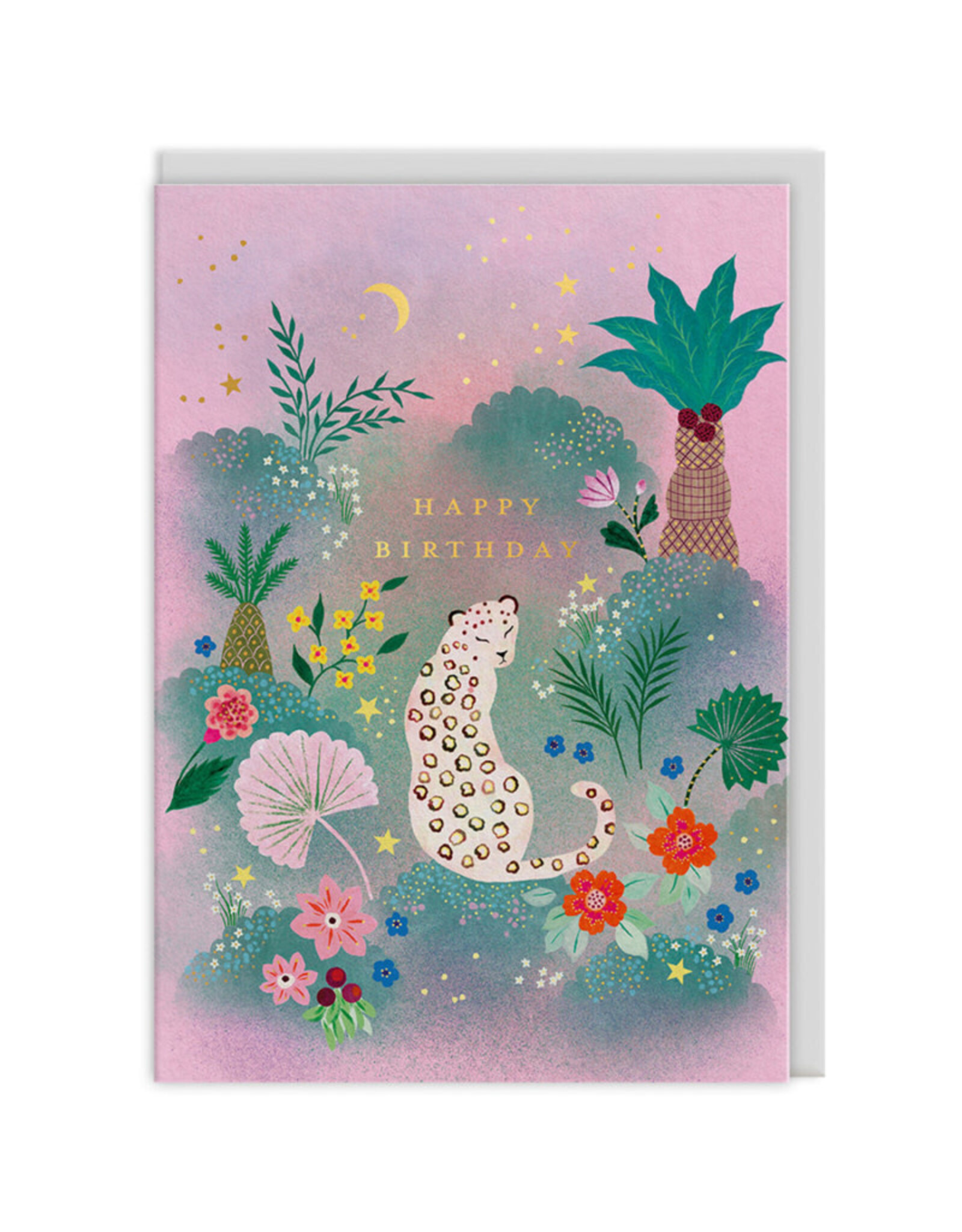Ohh Deer Wenskaart - Tropical Leopard - Dubbele kaart + Envelop