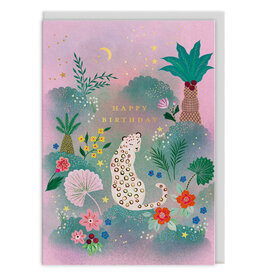 Ohh Deer Wenskaart - Tropical Leopard - Dubbele kaart + Envelop