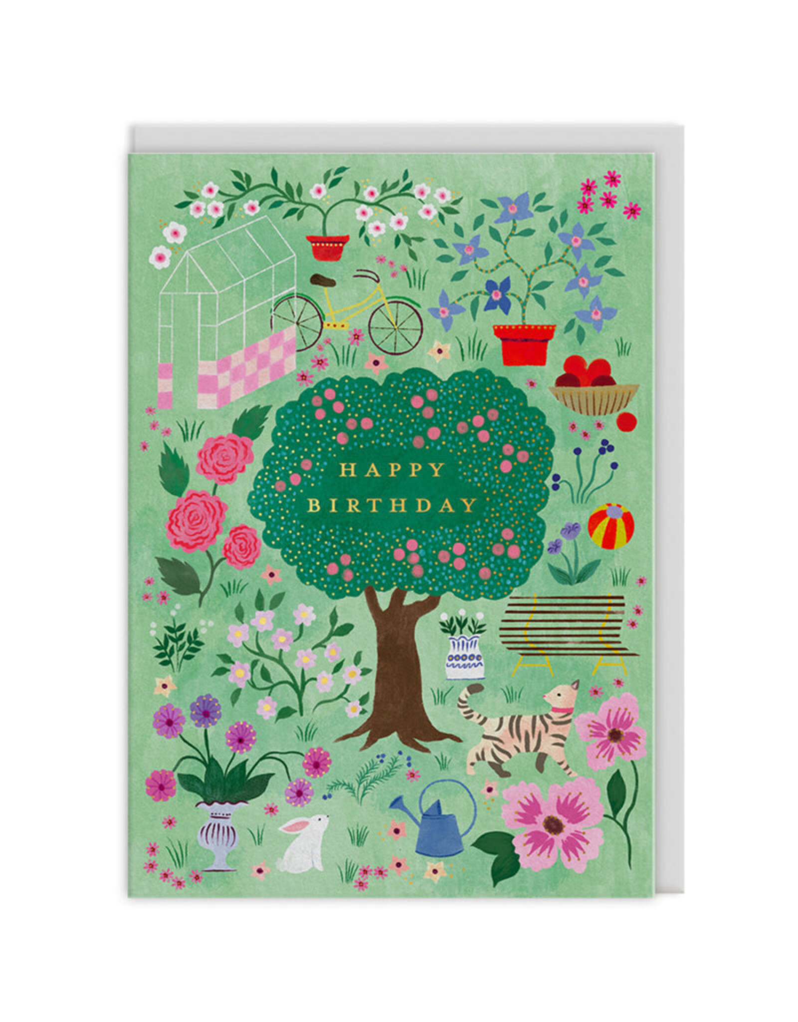Ohh Deer Wenskaart - Cottage Garden - Dubbele kaart + Envelop