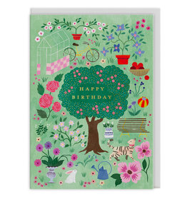 Ohh Deer Wenskaart - Cottage Garden - Dubbele kaart + Envelop