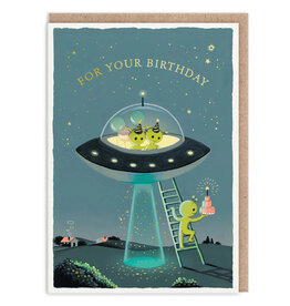 Ohh Deer Wenskaart - Aliens - Dubbele kaart + Envelop