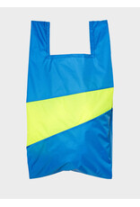Susan Bijl Shopping bag L, Wave & Fluo Yellow - 37,5 x 69 x 34cm