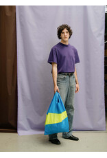 Susan Bijl Shopping bag L, Wave & Fluo Yellow - 37,5 x 69 x 34cm
