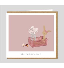 Studio Mie Wenskaart - Welkom, lief klein wonder - 12,5 x 14 cm