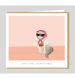 Studio Mie Wenskaart - Strike a pose! Tijd om te seinen - Dubbele kaart + Envelop