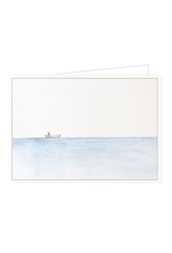 Lieve Claesen Wenskaart - Boot op zee - Dubbele kaart + Envelop