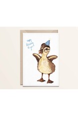 Kathings Wenskaart - Duckling, Happy Birthday - Dubbele kaart + Envelop