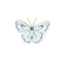 Trovelore Broche - White Morpho Butterfly - 4x6cm