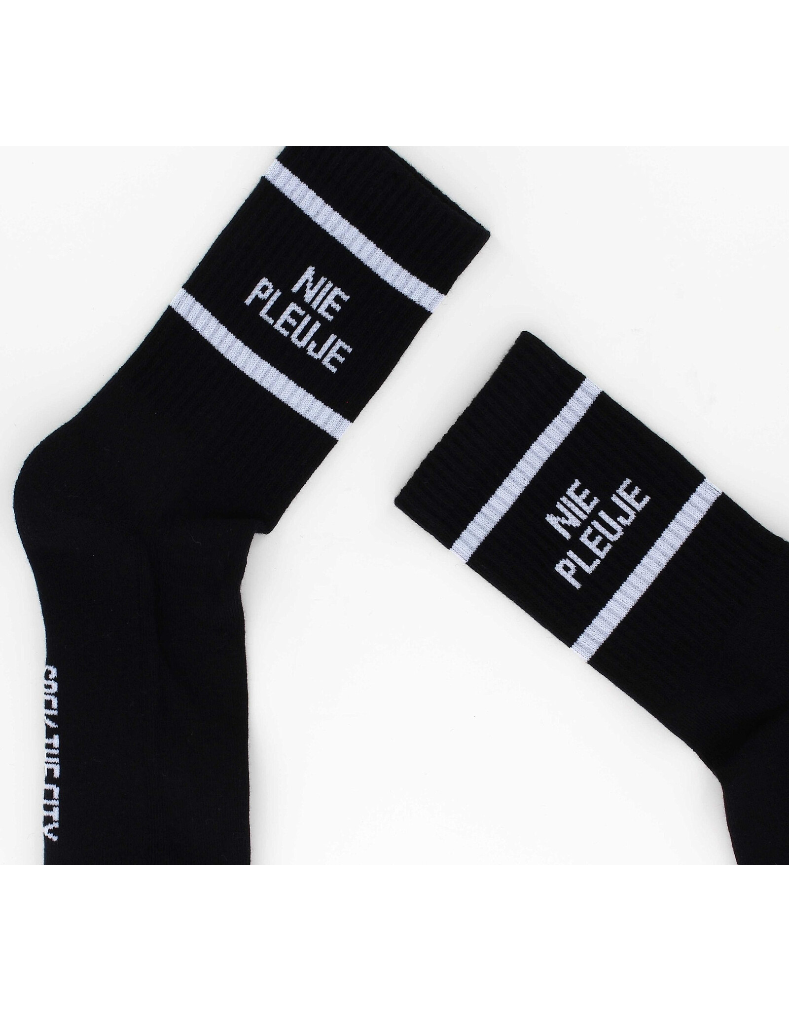 Sock The City Gentse sokken - Nie Pleuje, Zwart - Katoen - One size
