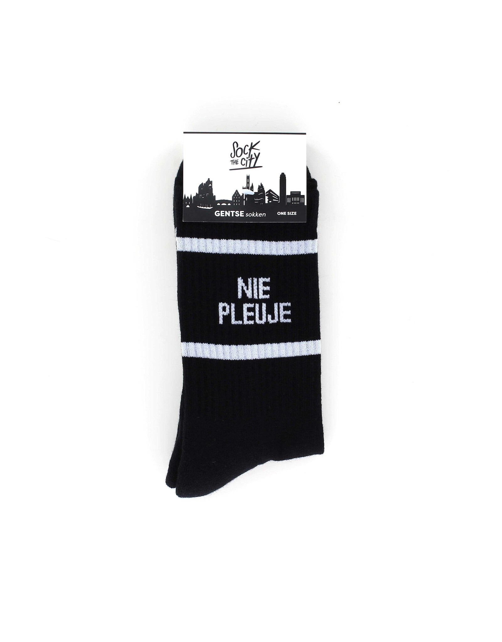 Sock The City Gentse sokken - Nie Pleuje, Zwart - Katoen - One size