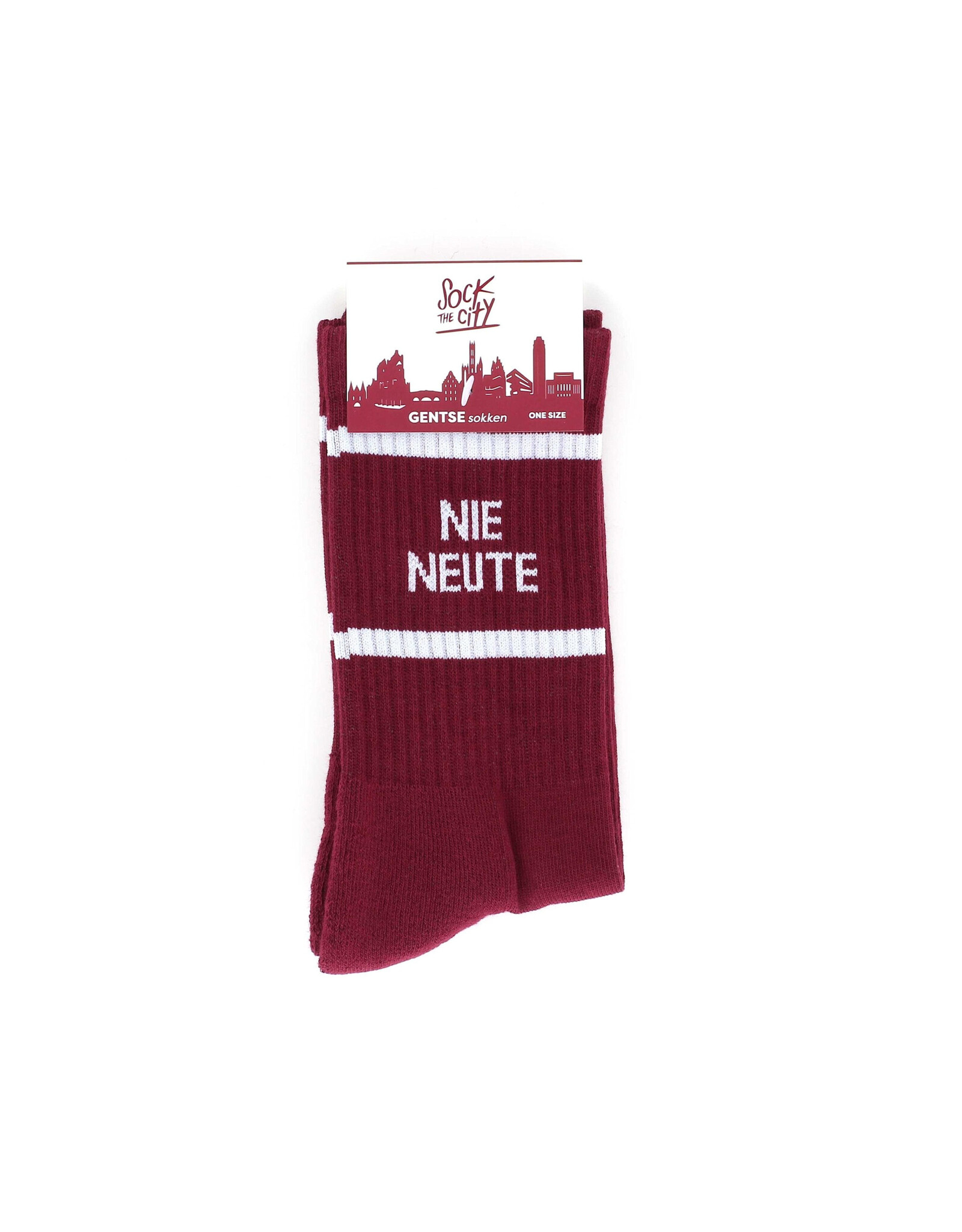 Sock The City Gentse sokken - Nie Neute, Bordeaux - Katoen - One size