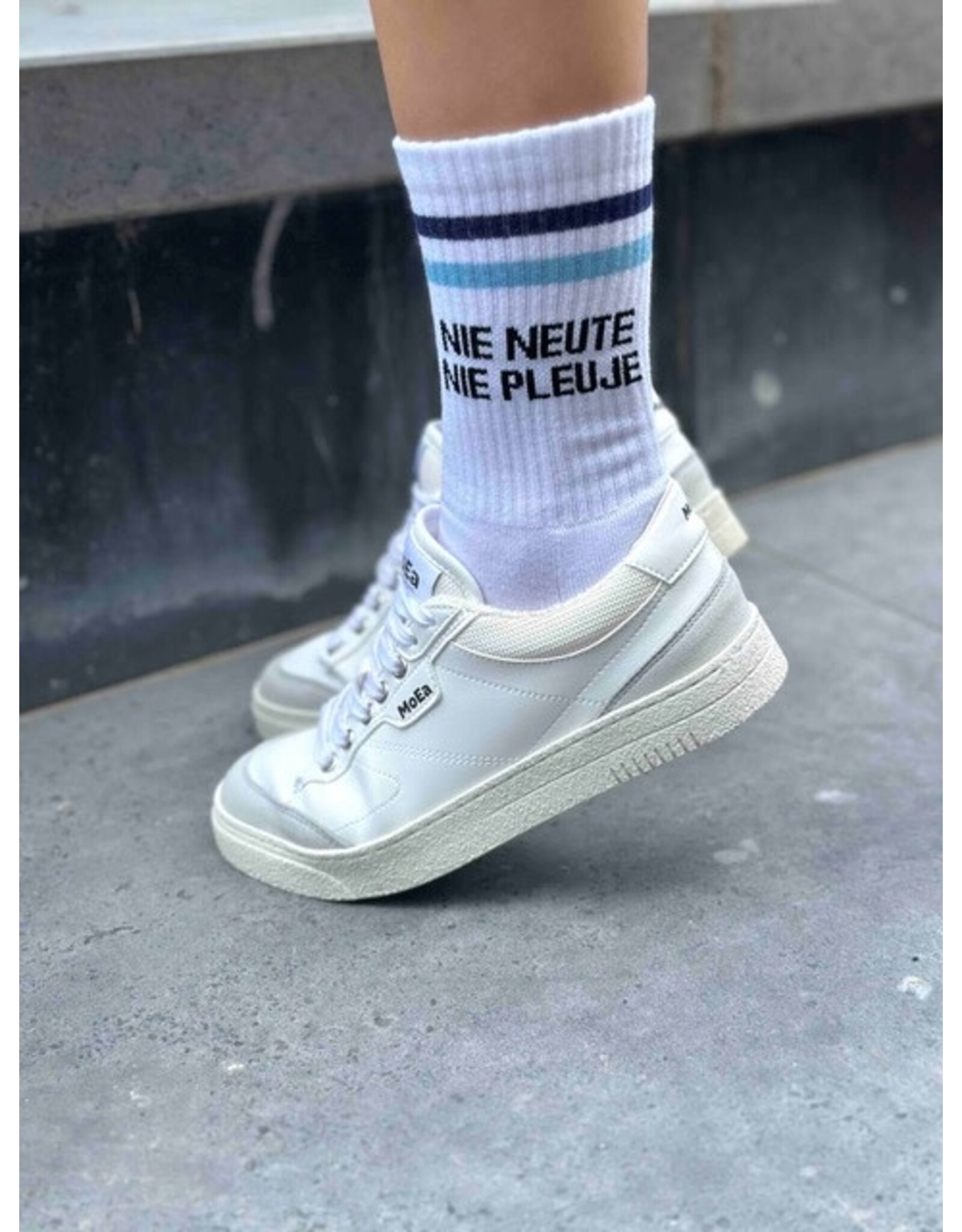Sock The City Gentse sokken - Nie neute, Nie pleuje, Retro Wit- Katoen - One size