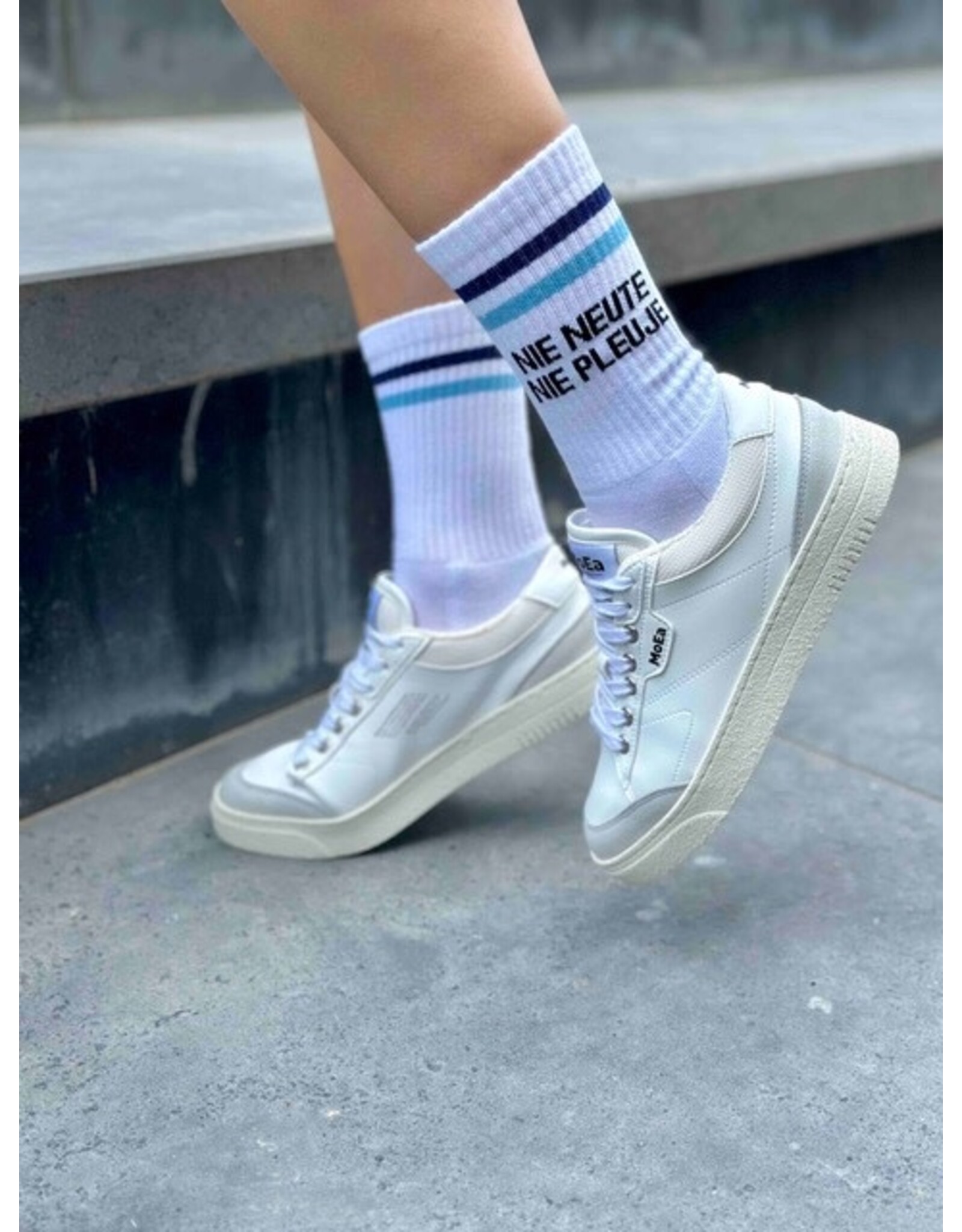 Sock The City Gentse sokken - Nie neute, Nie pleuje, Retro Wit- Katoen - One size
