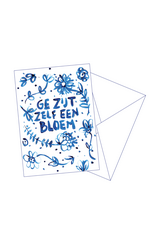 Gentil Wenskaart - Ge zijt zelf een bloem - Postkaart + Envelop