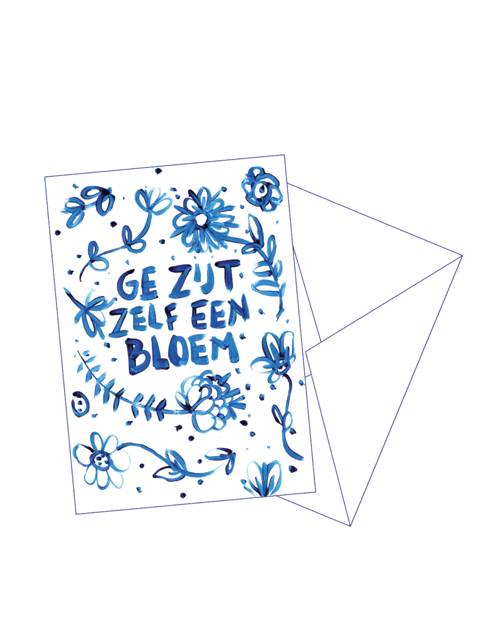 Gentil Wenskaart - Ge zijt zelf een bloem - Postkaart + Envelop