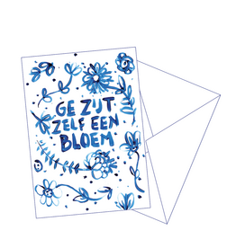 Gentil Wenskaart - Ge zijt zelf een bloem - Postkaart + Envelop