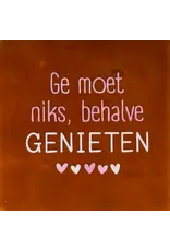 Yett Tegeltje - Ge moet niks, Terra/Roze - 10x10