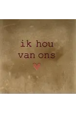 Yett Tegeltje - Ik hou van ons, Taupe/Cherry - 10x10