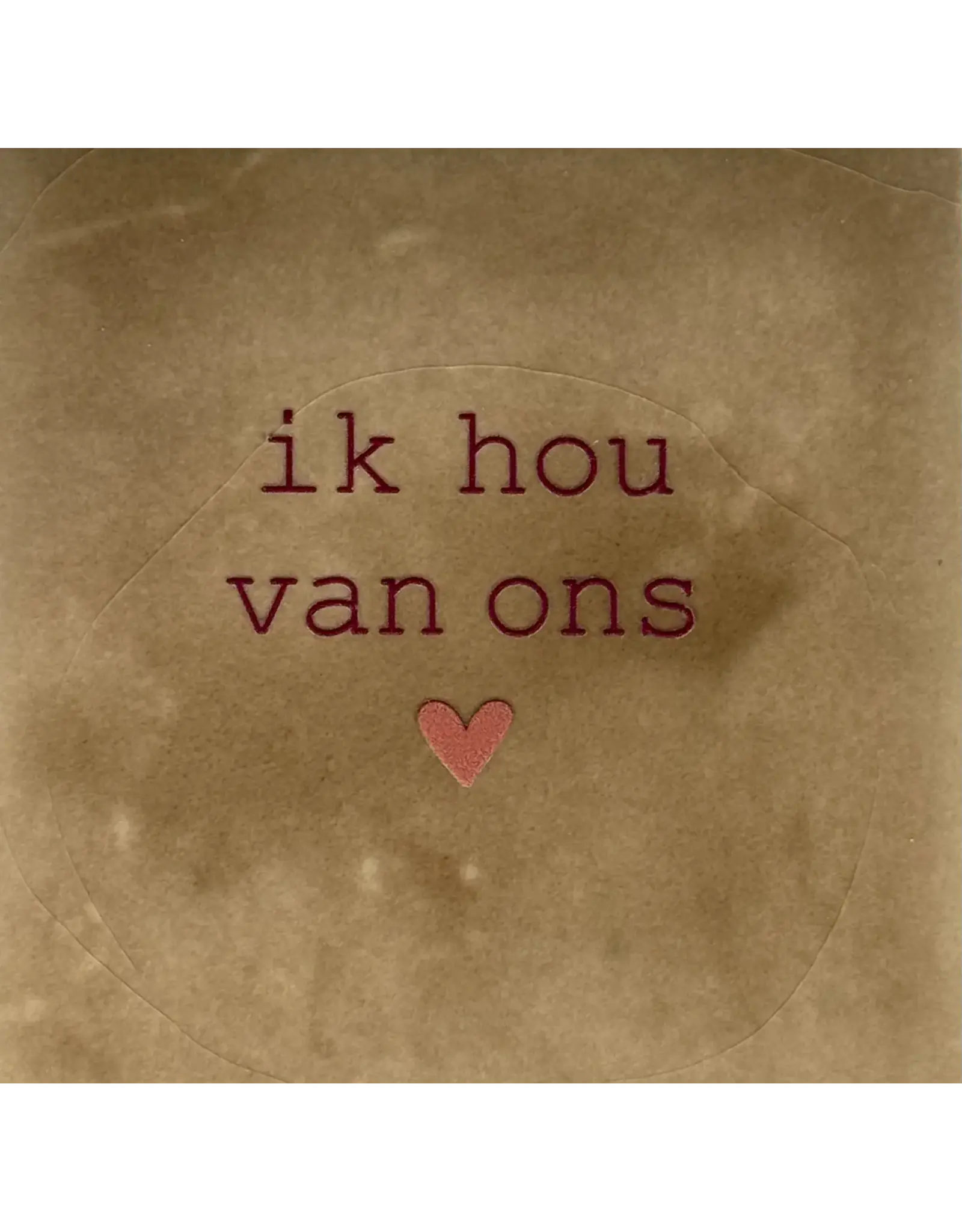 Yett Tegeltje - Ik hou van ons, Taupe/Cherry - 10x10