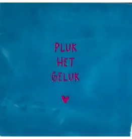 Yett Tegeltje - Pluk het geluk, Lichtblauw/Roze - 10x10