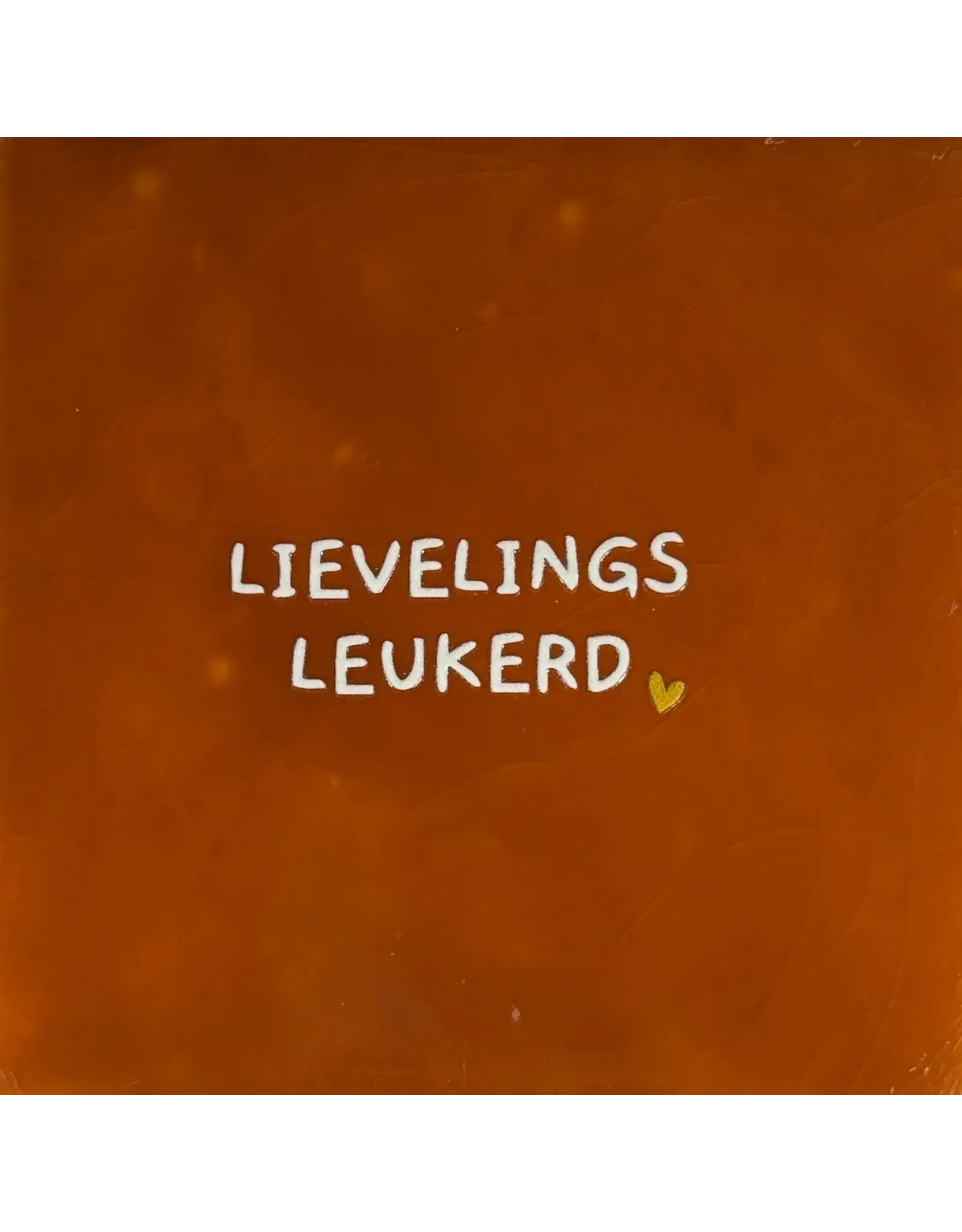 Yett Tegeltje - Lievelingsleukerd ,Terra/Creme - 10x10