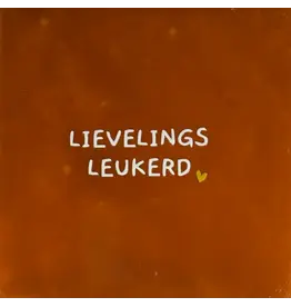 Yett Tegeltje - Lievelingsleukerd ,Terra/Creme - 10x10