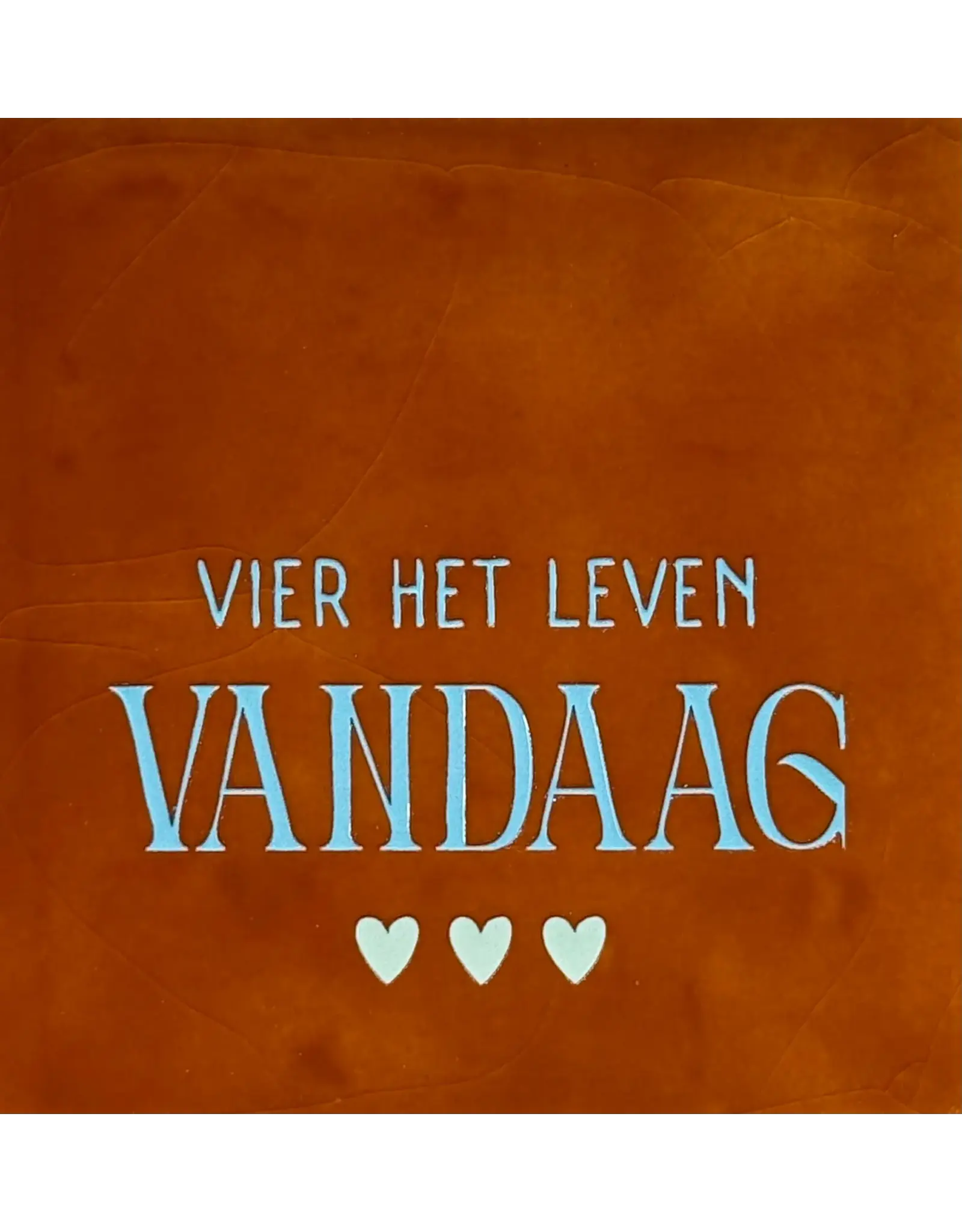 Yett Tegeltje - Vier het leven vandaag, Terra/Warmblauw - 10x10