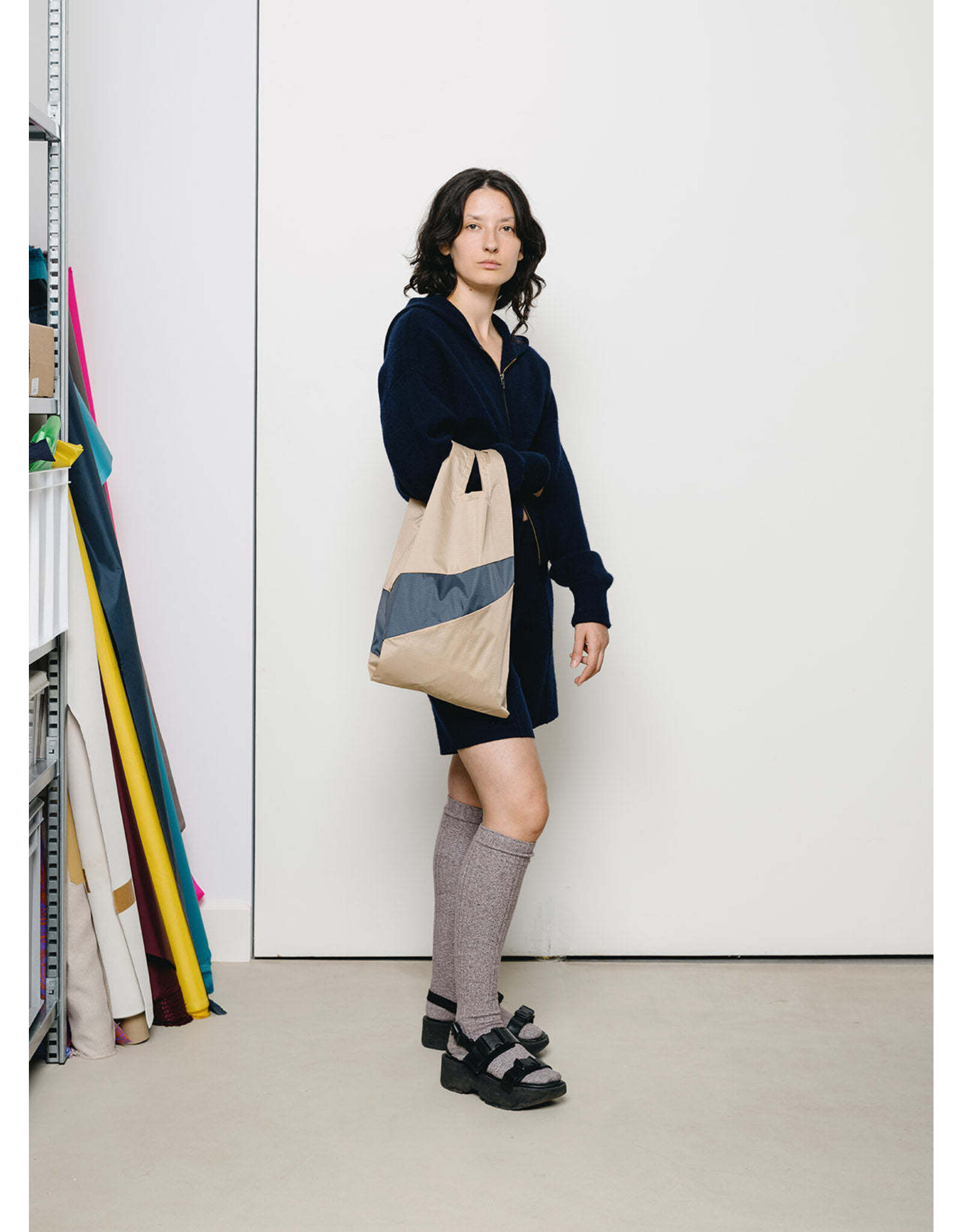 Susan Bijl Shopping bag M, Almond & Tornado - 27 x 55 x 18 cm