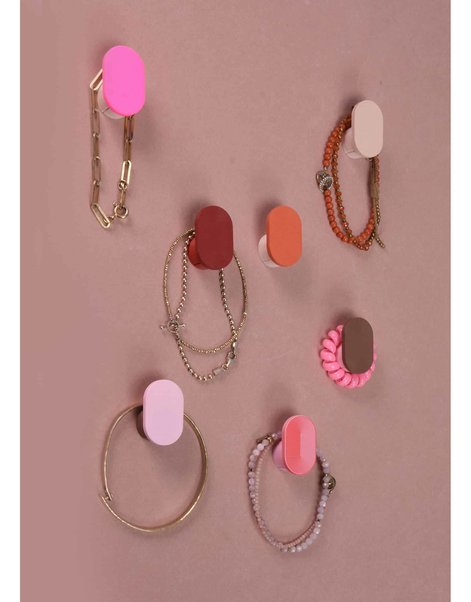 Studio Harm & Elke Printed Hook L , 09.Pink - 6,5 x 3,5cm