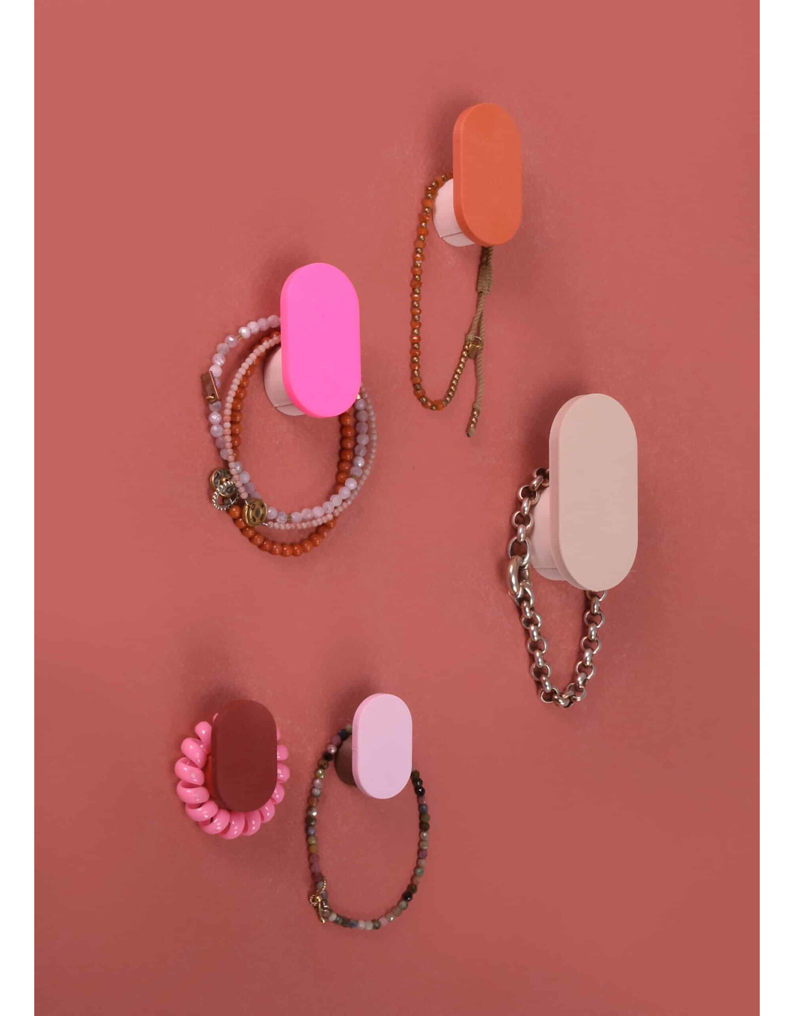 Studio Harm & Elke Printed Hook L , 11. Neon Pink - 6,5 x 3,5cm